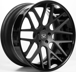 चमक काले 3 टुकड़ा जाली पहियों