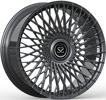 G70 BMW 760 ग्रे 22x9.5 और 22x11 कस्टम 1-पीसी फोर्ज्ड रिम्स BMW फ्लोटिंग कैप्स के साथ