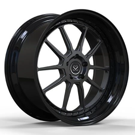 Tuning Design Center Grey Barrel Gloss Black For M6 Car Wheels 2-piece Deep Dish Forged Rims