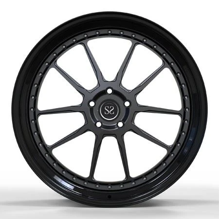 Tuning Design Center Grey Barrel Gloss Black For M6 Car Wheels 2-piece Deep Dish Forged Rims